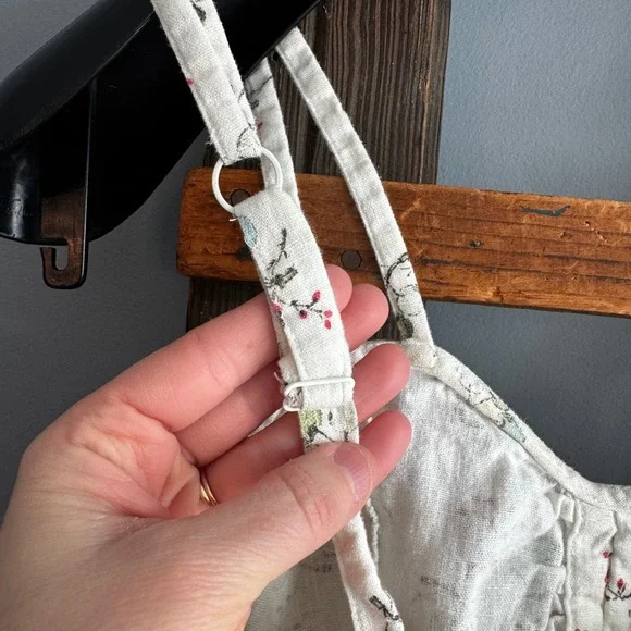 Anthropologie Womens Sz Small Floral Babydoll Top Linen Cottagecore Y2K - Picture 8 of 9